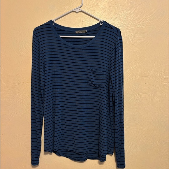 Prana Navy and Black Striped Shirt - Picture 1 of 9